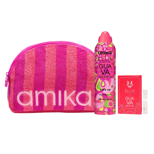 amika x Ellis Brooklyn limited-edition perk up GUAVA GRANITA dry shampoo bundle set