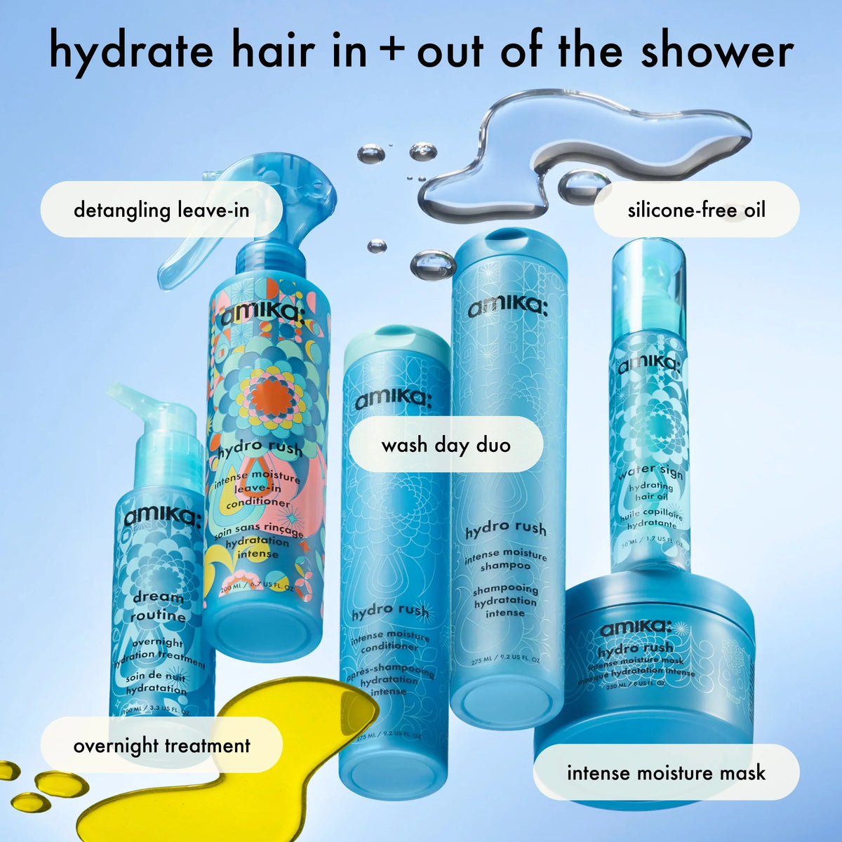 hydro rush intense moisture shampoo - 9.2 oz / 275 ml